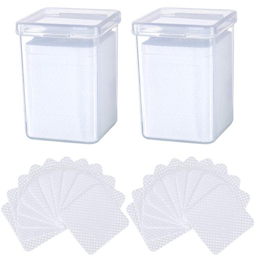 400 Pieces Nail Art Polish Wipes Eyelash Glue Cleaner Glue Wiping Cloth Non-woven Fabric Wipes Removal Tool for Eyelash Extension Glue and Nail Polish Bottle
