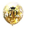 SHUNTAI 70th Birthday Balloons Black and Gold 70th Birthday Decorations for Men Women Latex Confetti Printed Number Balloon 70 Year Old Theme Happy Birthday Party Decor Supplies 15 Pack 12 Inch