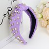 Uintoon Purple Knotted Headband Sparkly Rhinestone Headbands Women Girls Wide Top Knot Shiny Headbands Headpieces Crystal Beaded Jeweled Hairbands Fashion Embellished Hair Band Non Slip Accessories
