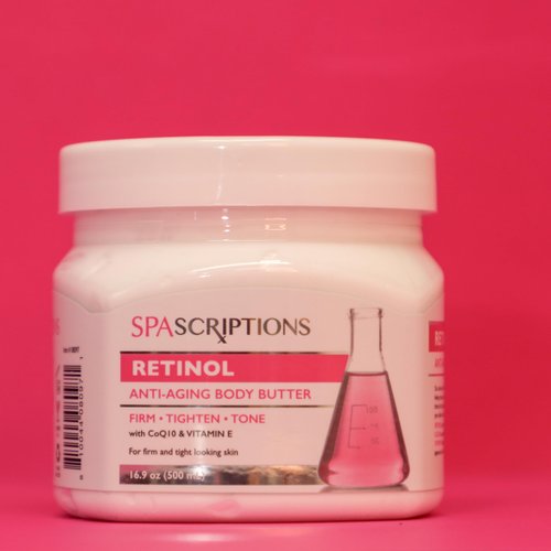 SpaScriptions Retinol Anti-Aging Body Butter, with CoQ10 and Vitamin E Antioxidants, 16.9 oz