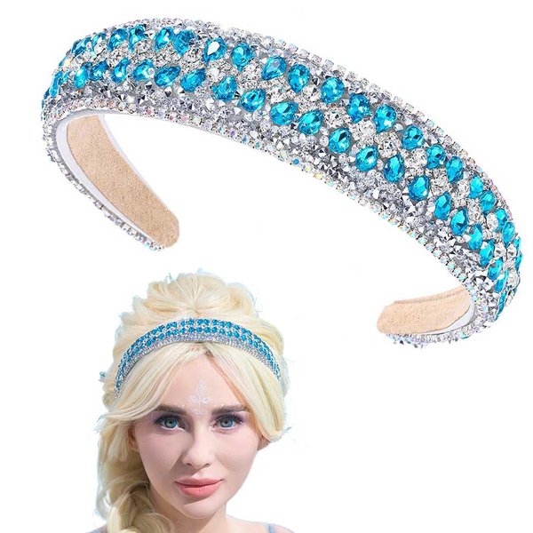 Fstrend Rhinestone Headbands Colorful Glitter Crystal Wide Headband Bejewelled Hairband (K)