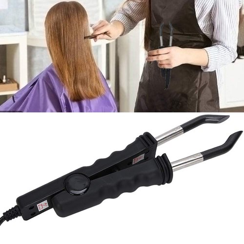 Hair Extension Connector Iron, Adjustable Temperature Hair ConnectorProfessional Hair Extensions Tool for Home and Salon Use Black US Plug 110V