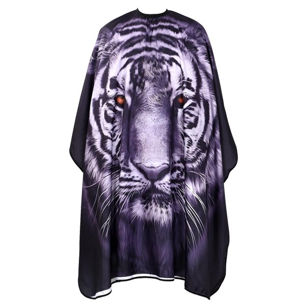 FaHaner Barber Cape Salon Haircut Cape Tiger Print Hair Cutting Cape with Adjustable Closure Polyester Hairdresser Cape