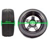 Apex RC Products 1/10 On-Road 12mm Black 5 Spoke Wheels V Tread Rubber Tires (Set of 4) #5000