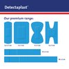Detectaplast Blue plasters, Metal detectable and Waterproof plasters, Essential for Catering First aid kit in Food handling environments, Kitchen aid, 68 x 38 mm (Butterfly), 50 Strips
