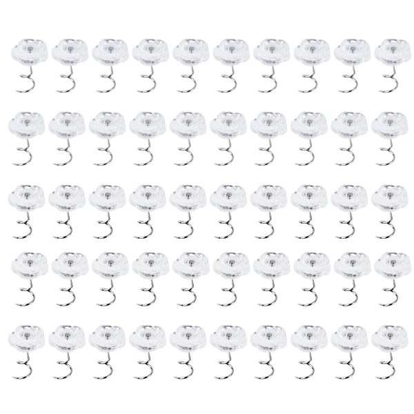 NEBURORA 50 Pieces Upholstery Twist Pins Clear Rose Heads Bed Skirt Pins for Slipcovers Bedskirts Car Slip Furniture Covers in Place