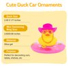 wonuu Car Dashboard Duck, Car Ornament Rubber Ducks Decoration Accessories with Cowboy Hat Sunglasses Necklace Swim Ring, Heart Glasses+Cowboy Pink+Pink