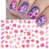 Flower Nail Art Stickers Decals 4 Sheets White Cherry Blossoms Nail Art Supplies 3D Self-Adhesive Nail Decorations Accessories DIY Acrylic Nail Art Applique (Pink)