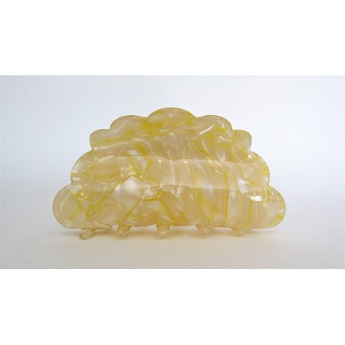 Generic Golden yellow and white marbled hair claw clip for medium hair