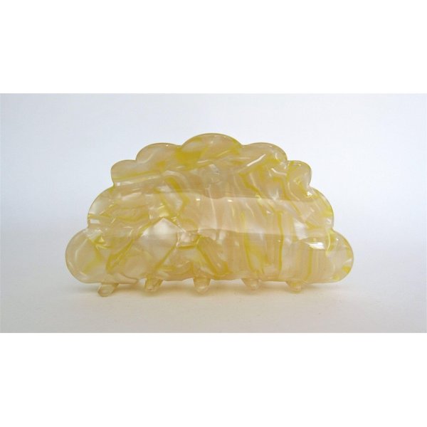 Generic Golden yellow and white marbled hair claw clip for medium hair