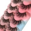 False Eyelashes 15mm Faux Mink Lashes 3D Natural Eye lashes Soft Wispy Curly Lashes Five Pairs (15mm D05)