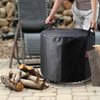 Fire Pit Cover for Solo Stove Yukon 27" outdoor Smokeless Firepit- Small Round Shelter Waterproof 600D Fabric,Air Vents,Anti-UV&Tear Resistant-Fits for 23-28 inch Gas Fire Pits/Table(28"D x 18"H,Black
