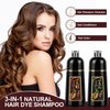 BELEZALIB Meidu Instant Black Hair Dye Shampoo for Gary Hair, Permanent Hair Color Shampoo for Women & men, 3 in 1 Herbal Ingredients Color Shampoo in 5 Minutes, 500ml