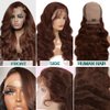 Brown Body Wave Lace Front Wigs Human Hair Wigs HD Lace Front Wig Human Hair Pre Plucked with Baby Hair 150 Density Brazilian Virgin Transparent Lace Front Glueless Wigs Human Hair Colored (22 Inch)