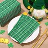 Homlouue 100 PCS Christmas Napkins, Plaid Napkins, Christmas Paper Napkins for Christmas Party St. Patrick's Day, Christmas Napkins Disposable for Decorate Home Dinner Christmas, Green Gingham Napkins