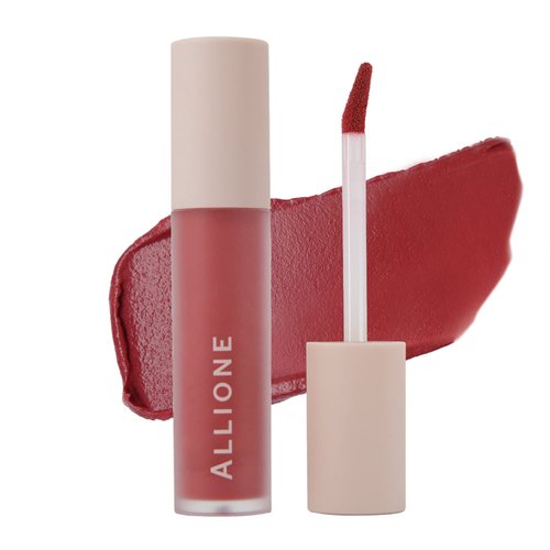 Allione Mellow Velvet Lip Tint | Non-Sticky Lightweight Korean Lip Stain, High Pigmented Long Lasting Moisturizing Soft Matte Liquid Lipstick, Natural Vivid Color, Some Attempt