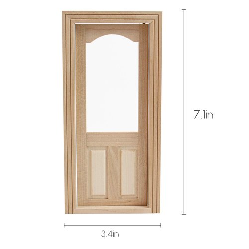 AUEAR, 1:12 Dollhouse Miniature Furniture Unpaint Wooden Doors for DIY Scene Doll Home Furniture Craft (2 Panel Style A)