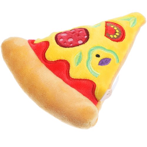 Ipetboom Dog Squeaky Toys Pizza Shaped Dog Toy, Puppy Biting Plush Chewing Toy for Puppy