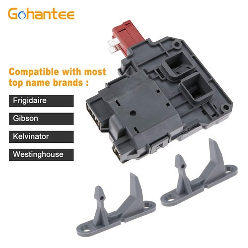131763202 Washer Door Lock Switch with Door Strikers 131763302, Compatible with Frigidaire Whirlpool Kenmore Gibson Electrolux, Replace# 131763256 0131763202 131269400 131763200 AP4455026
