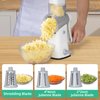REDPANT 5 in 1 Rotary Cheese Grater, Manual Hand Crank Cheese Grater With Reinforced Suction & 5 Interchangeable Blades, Multifunctional Cheese Shredder, Easy to Use and Clean, White