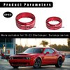 Dickno 3PCS Air Conditioner Switch Button Knob Cover, Aluminum Alloy A/C Decal Trim Rings Compatible with Challenger Durango 2015-2022, Auto Interior Decor Accessories (Red)