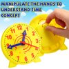 Batiyeer 24 Pcs Teaching Clock Kit for Kids to Tell Time Teaching Clock Mini Geared Clock for Kids Basic Math Development Teacher and Classroom Supplies, 4 Inch(Yellow)