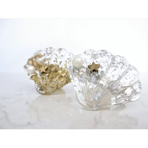 Generic Shiny gold or silver shell pearl star alligator hair claw clip clamp (Primary color: Gold)