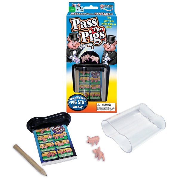 Big Game Toys~Classic Pass The Pigs Party Game Pig Sty Dice Cup Cards case
