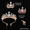 Zeyune 9 Pcs Tiaras and Crowns for Women Crystal Girls Princess Tiara Rhinestone Brides Crown Tiara Queen Crown with Combs for Wedding Birthday Quinceanera Pageant Prom Hair Accessories (Rose Gold)