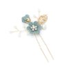 4pcs pearl floral leaf hair accessories Wedding Hair Comb Flower Hair Comb Set Rhinestone Pearl Hair Clips Wedding Hair Accessories for floral hair clip Brides bridal hair comb (Green)