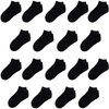 JAMEGIO Janegio 18 Pairs Kids' Black Ankle Socks Low Cut Half Cushion Sport Ankle Socks Boys Girls (4-6 Years)