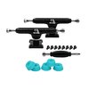 Teak Tuning Prodigy Fingerboard Trucks with Upgraded Lock Nuts, Midnight Black Colorway - 32mm Wide - Professional Shape, Appearance & Components - Includes Pro Duro 61A Bubble Bushings in Teak Teal