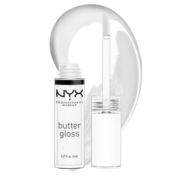 NYX PROFESSIONAL MAKEUP Butter Gloss, Non-Sticky Lip Gloss - Sugar Glass (Clear), Pack Of 3
