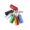 Set of 6 Aluminum Metal Pill Box Case Organizer with Keychain - Outdoor Medicine Bottle Key Ring Small First Aid Drug Holder Pill Container
