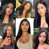 Generic 26 Inch Lace Front Wig Human Hair 13x6 HD Frontal Pre Plucked Pre Cut Straight Hair Wigs 180% Density Natural Black Glueless Synthetic Wigs