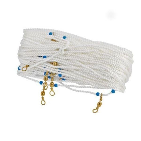 H&H Trot Line with Brass Swivels and Fused Beads Classic Trotlines for Catfish Floating Trotline 150 Feet with 25 Hooks