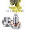 M14 x1.5 Magnetic Oil Drain Plug Stainless Steel Oil Pan Drain Bolt with Red Copper Washer Gaskets Replacement for Ford GM Honda Hyundai KIA and More Select Models