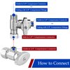 Tee Stop Valve Add-A-Tee Valve 3/8 Compression Faucet T Adapter for Dishwasher Glass Rinser Washing Machine(3/8x3/8x3/8)