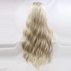 Xiweiya Long Blonde Wavy Wig with Light Blonde Brown Root Synthetic Lace Front Wigs Side Part Wig Long Soft Wavy Wig Hair Replacement Wig for Women, Drag Queen Makeup 24 inch