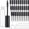 30 Pieces 10 ml Empty Mascara Tubes Eyelash Wand Refillable Clear Bottles Cream Container with 4 Pieces Transparent Funnels Transferring Castor Oil for DIY Cosmetics (Pink)