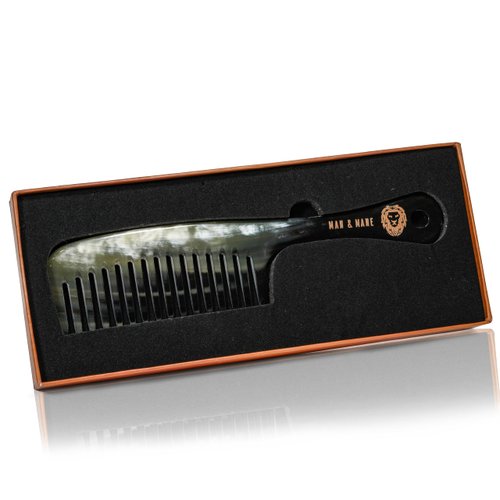 Premium Handmade 100% Oxhorn Anti-static Wide Tooth Detangling & Styling Comb for Women & Men