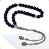 ALBATROSART -Gentle Men Collection- Prayer Beads-Worry Beads-Tesbih-Tasbih-Tasbeeh-Misbaha-Masbaha-Subha-Sebha-Rosary (Synthetic Black Onyx Stone -8 mm 33 beads-)