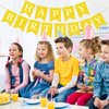 Waenerec Yellow Birthday Banner Sign Happy Birthday Bunting Banner Garland for Kids Girl Woman Birthday Tea Party Decorations Bunting Flag Birthday Party Supplies