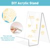 trophable 4 Pack Acrylic Book Stand Clear Book Display Easel Holder for Displaying Tablets,Newspaper, Magazines, Notebooks,Textbooks CDs, etc.(Clear-Small)