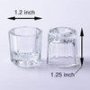Bulex 2 Pack Dappen Dish Cups for Nail Art Acrylic Liquid - Clear Glass Nail Monomer Liquid Bowl Dampen Dish Acrylic Powder Holder, Acrylic Glass Jar for Nails