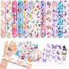 48 PCS Butterfly Party Favors 24PCS Tattoos Stickers 24PCS Slap Bracelets Wristbands Perfect for Butterfly Themed Birthday Baby Showers or Classroom Rewards Ideal Decor and Gifts for Girls and Boys