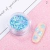 Mesiyun Nail Art Blue Glitter Sequins 3D Pearl Nails Shining Flakes Acrylic Powder Dust Chunky Flake 12Jars