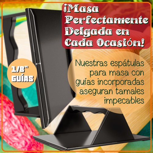Tamales Masa Spreader w/Easy Grip Ergonomic Handle for Faster Better and Easier Results by Mindful Design | New and Improved (Black)