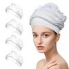 Sonnorel 4 Pack Hair Dryer Net plopping Bonnet for Curly Hair, Net Plopping Cap for Drying Curly Hair, Protective Mesh Quick Drying with Adjustable Strap Reusable Washable (White)