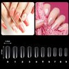 Nail Art Training Practice Hand Bendable Silicone Fake Hand and 500 Pieces White False Nails for Nail Art Training Display (Transparent Nails)